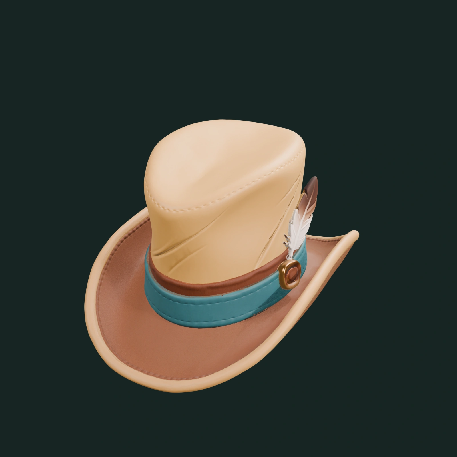 Wide-Brim Outdoor Hat — render textured
