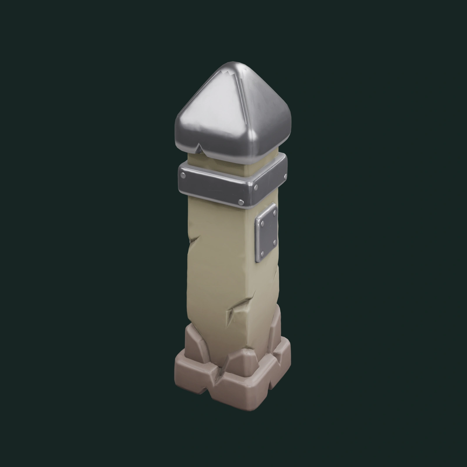 Trail Marker Post — render textured