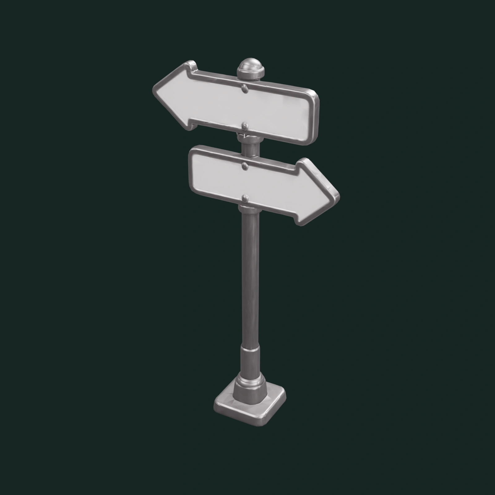 Wooden Direction Sign — render textured